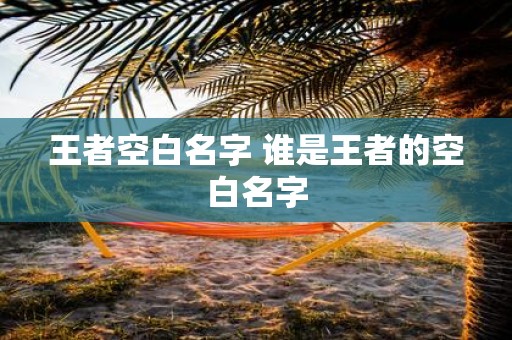 王者空白名字 谁是王者的空白名字
