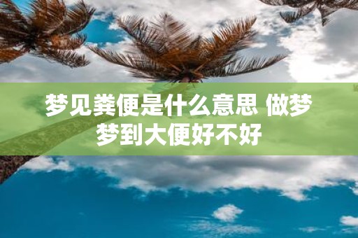 梦见粪便是什么意思 做梦梦到大便好不好