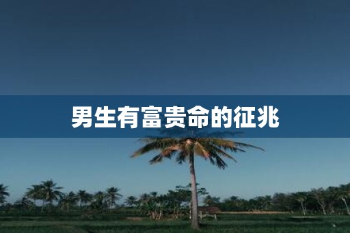 男生有富贵命的征兆
