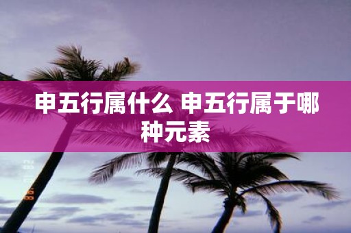 申五行属什么 申五行属于哪种元素
