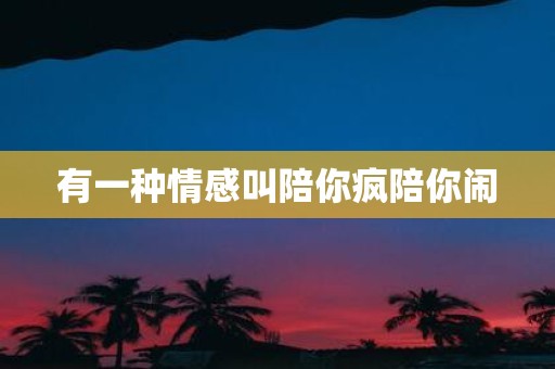 有一种情感叫陪你疯陪你闹 有一种情感叫陪你疯陪你闹