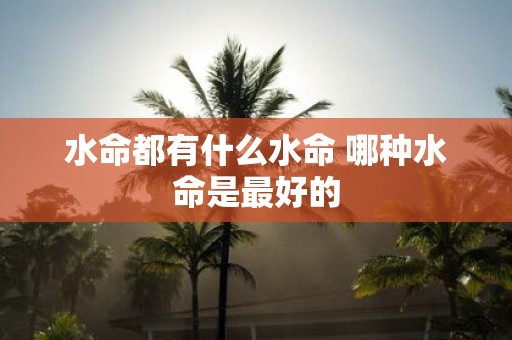 水命都有什么水命 哪种水命是最好的