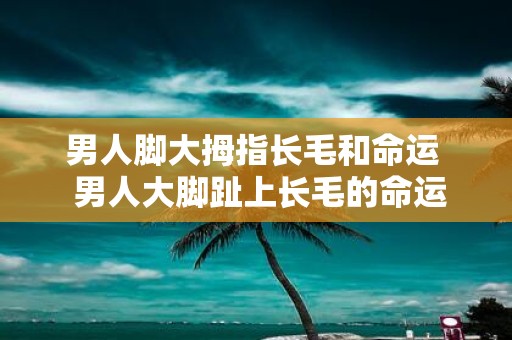 男人脚大拇指长毛和命运 男人大脚趾上长毛的命运