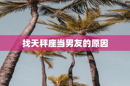 找天秤座当男友的原因