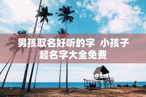 男孩取名好听的字 小孩子起名字大全免费