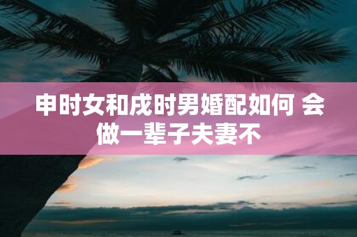 申时女和戌时男婚配如何 会做一辈子夫妻不