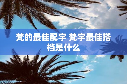 梵的最佳配字 梵字最佳搭档是什么