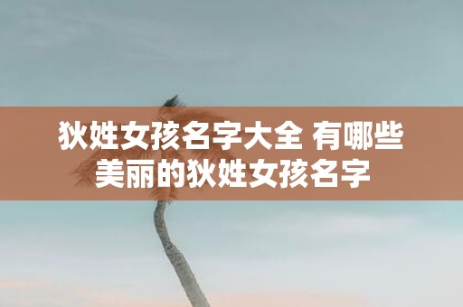 狄姓女孩名字大全 有哪些美丽的狄姓女孩名字