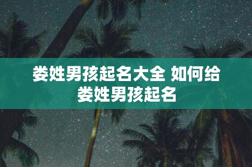 娄姓男孩起名大全 如何给娄姓男孩起名