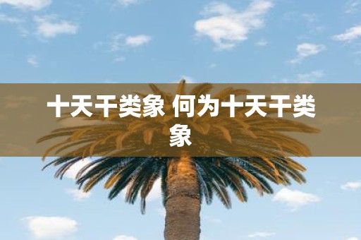十天干类象 何为十天干类象