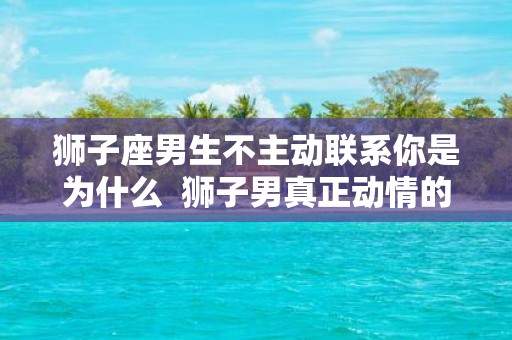 狮子座男生不主动联系你是为什么 狮子男真正动情的表现