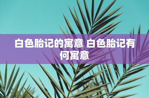 白色胎记的寓意 白色胎记有何寓意