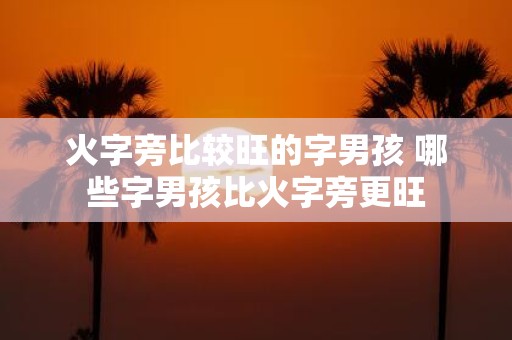 火字旁比较旺的字男孩 哪些字男孩比火字旁更旺