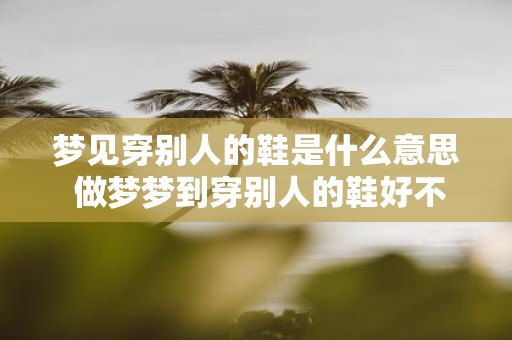 梦见穿别人的鞋是什么意思 做梦梦到穿别人的鞋好不好