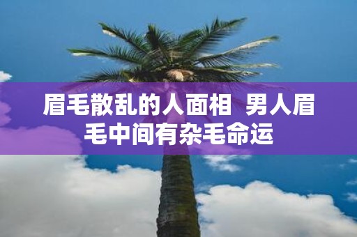 眉毛散乱的人面相 男人眉毛中间有杂毛命运