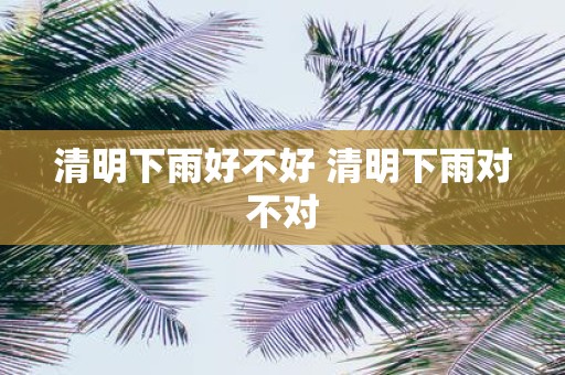 清明下雨好不好 清明下雨对不对