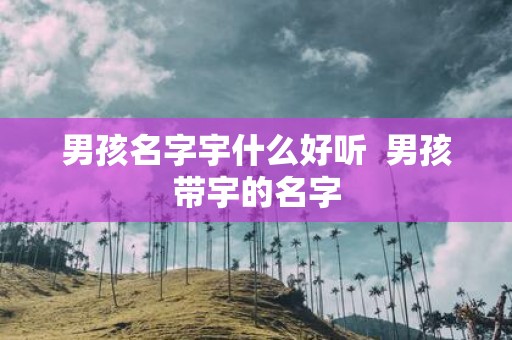 男孩名字宇什么好听 男孩带宇的名字