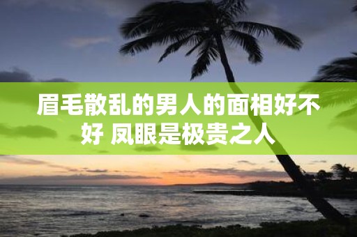 眉毛散乱的男人的面相好不好 凤眼是极贵之人