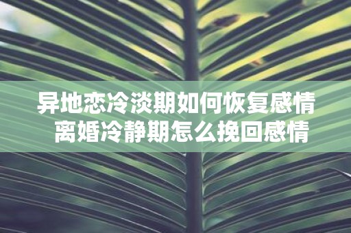 异地恋冷淡期如何恢复感情 离婚冷静期怎么挽回感情