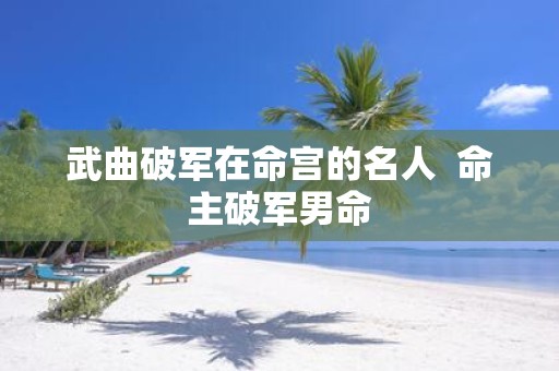 武曲破军在命宫的名人 命主破军男命