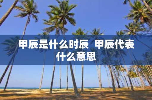 甲辰是什么时辰 甲辰代表什么意思