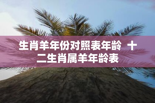 生肖羊年份对照表年龄 十二生肖属羊年龄表