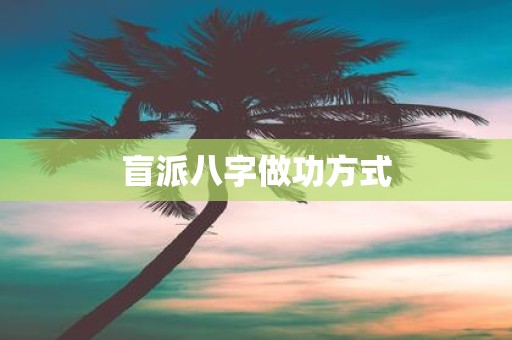 盲派八字做功方式