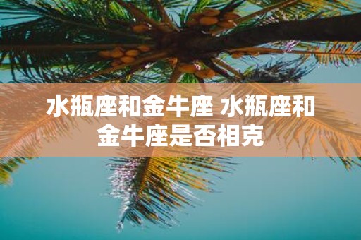 水瓶座和金牛座 水瓶座和金牛座是否相克