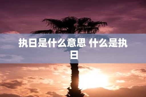 执日是什么意思 什么是执日