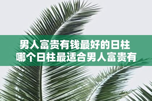 男人富贵有钱最好的日柱 哪个日柱最适合男人富贵有钱