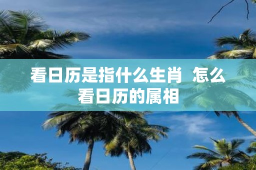 看日历是指什么生肖 怎么看日历的属相