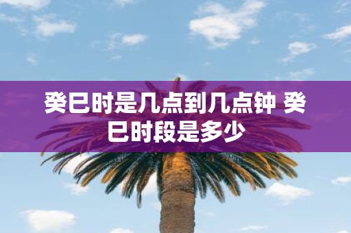 癸巳时是几点到几点钟 癸巳时段是多少