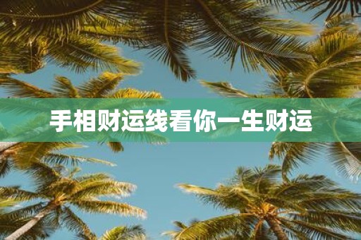 手相财运线看你一生财运