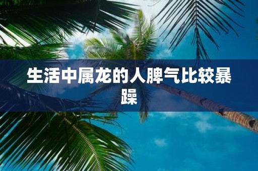 生活中属龙的人脾气比较暴躁