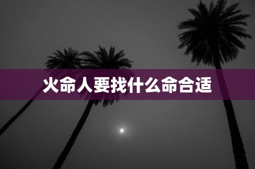 火命人要找什么命合适