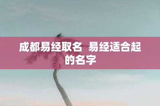 成都易经取名 易经适合起的名字