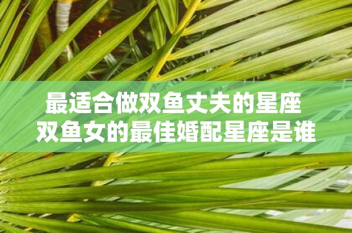 最适合做双鱼丈夫的星座 双鱼女的最佳婚配星座是谁