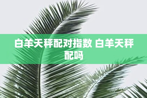 白羊天秤配对指数 白羊天秤配吗