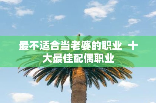 最不适合当老婆的职业 十大最佳配偶职业