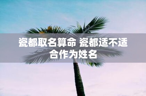 瓷都取名算命 瓷都适不适合作为姓名