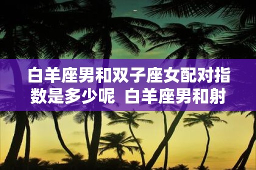 白羊座男和双子座女配对指数是多少呢 白羊座男和射手女配对指数