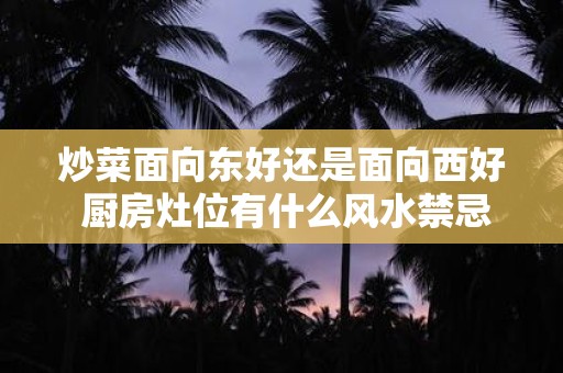 炒菜面向东好还是面向西好 厨房灶位有什么风水禁忌