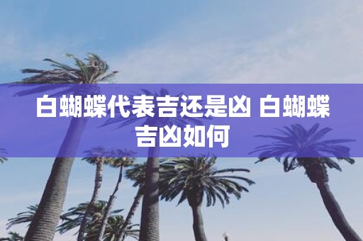白蝴蝶代表吉还是凶 白蝴蝶吉凶如何