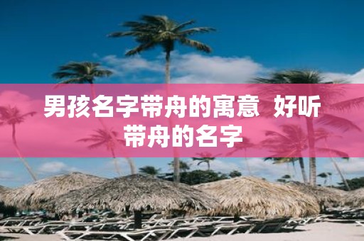 男孩名字带舟的寓意 好听带舟的名字