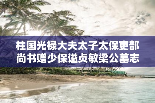 柱国光禄大夫太子太保吏部尚书赠少保谥贞敏梁公墓志铭