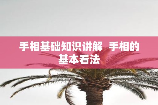 手相基础知识讲解 手相的基本看法