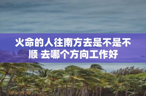 火命的人往南方去是不是不顺 去哪个方向工作好