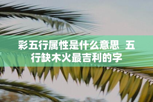 彩五行属性是什么意思 五行缺木火最吉利的字