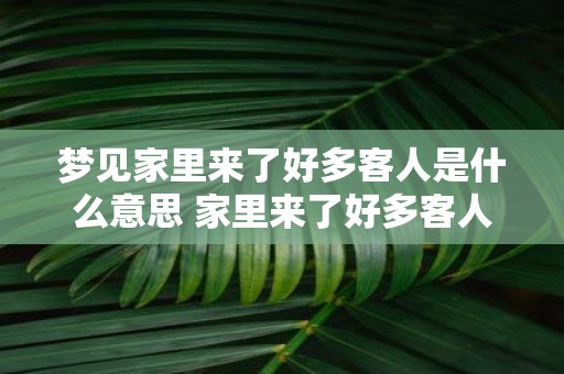 梦见家里来了好多客人是什么意思 家里来了好多客人梦见代表什么