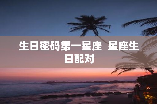 生日密码第一星座 星座生日配对